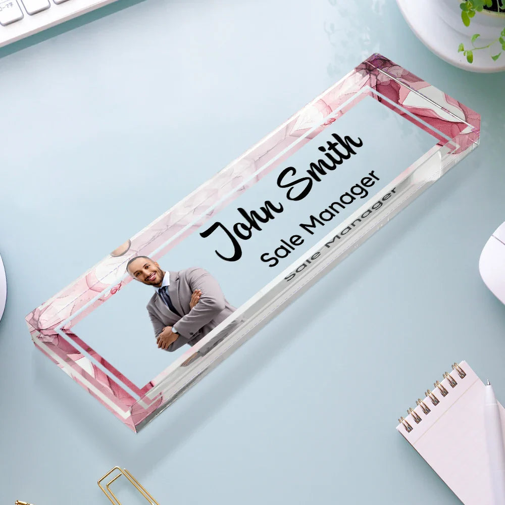 Custom Photo Chief Fun Officer - Personalized Desk Name Plate
