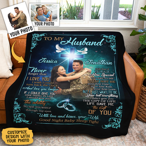 Gift For Husband Blanket, To My Husband Never Forget That I Love You Fleece Blanket