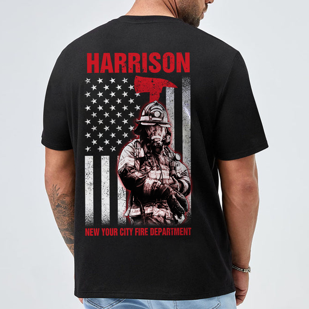 Personalized Firefighter Shirts Custom Name And Number Fireman Shirt