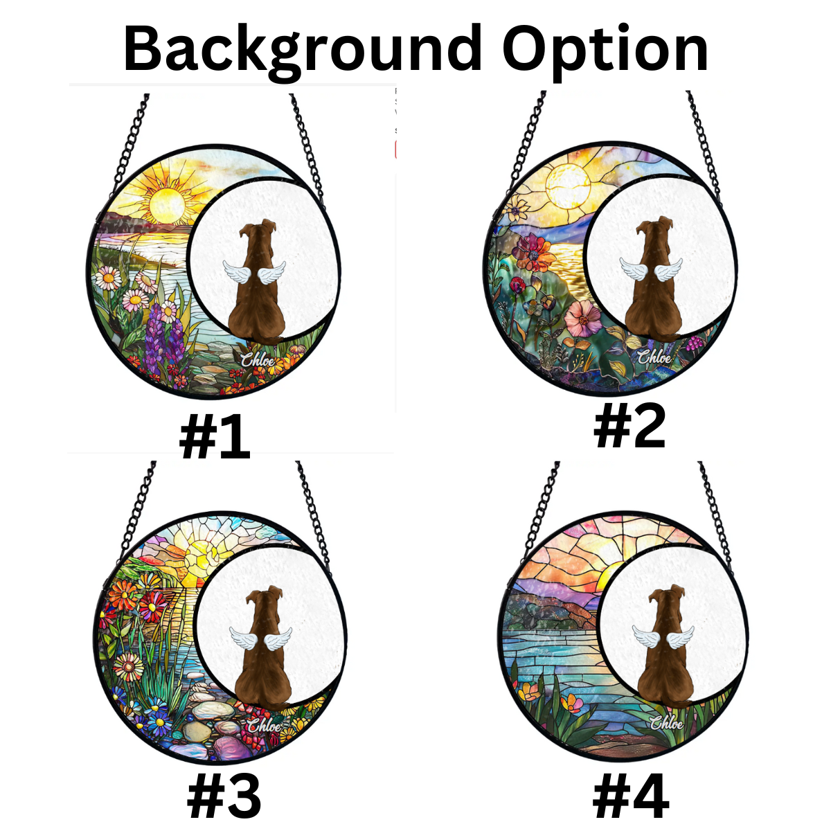 Dog On The Moon Memorial Dog Gift - Personalized Suncatcher Stained Glass, Suncatcher Hanging, Dog Remembrance Gift