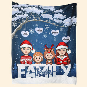 Family Forever Christmas - Personalized Blanket - Christmas Gift For Family