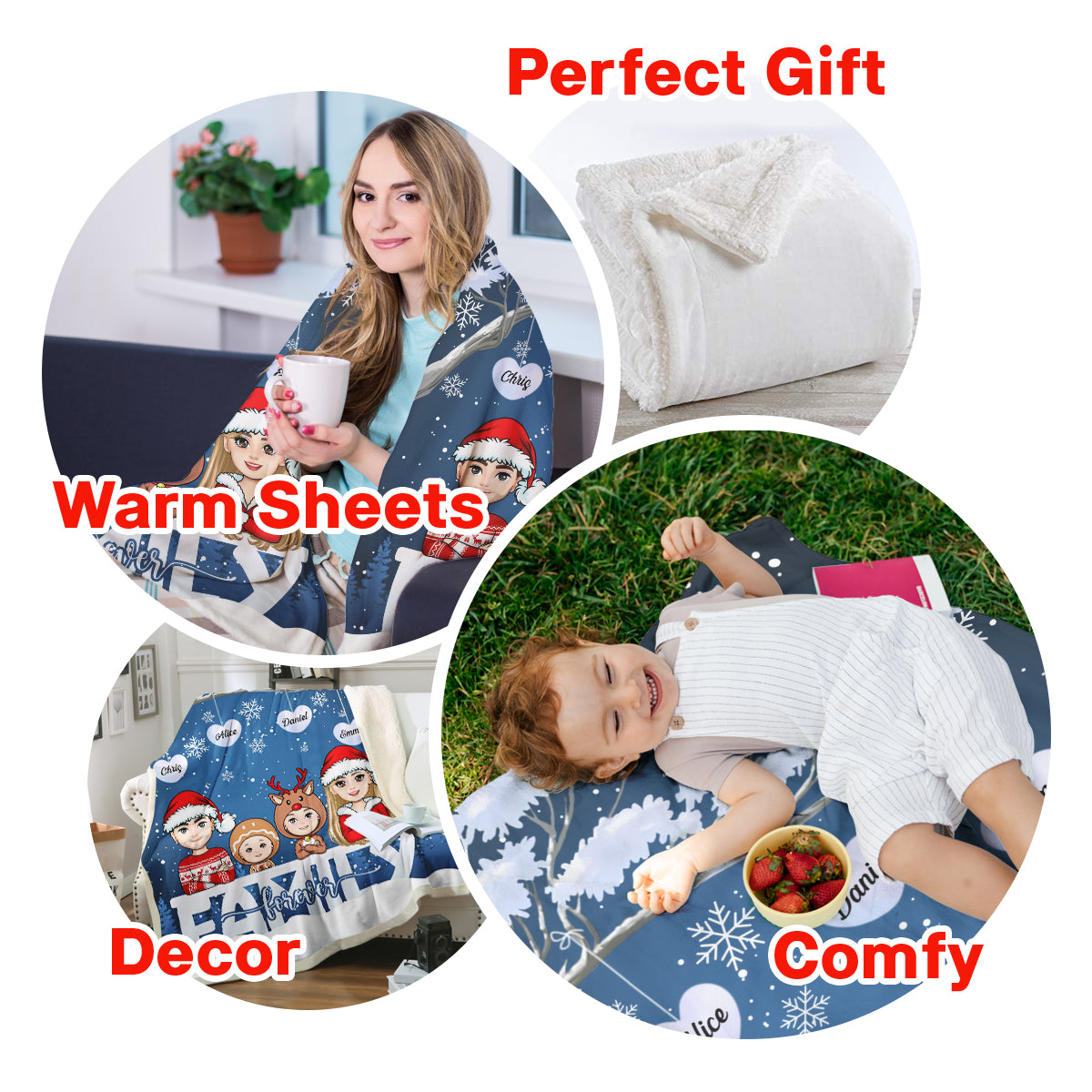 Family Forever Christmas - Personalized Blanket - Christmas Gift For Family