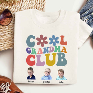 Cool Grandma Club Custom Kids Photo - Personalized Shirt - Gift For Grandma, Mother's Day, Birthday Gift