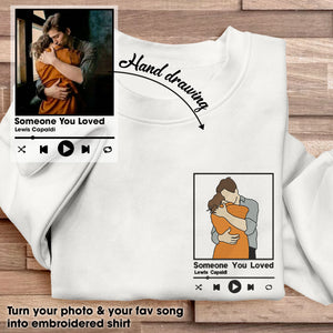 Custom Photo Love Song For Couple Embroidered Apparel