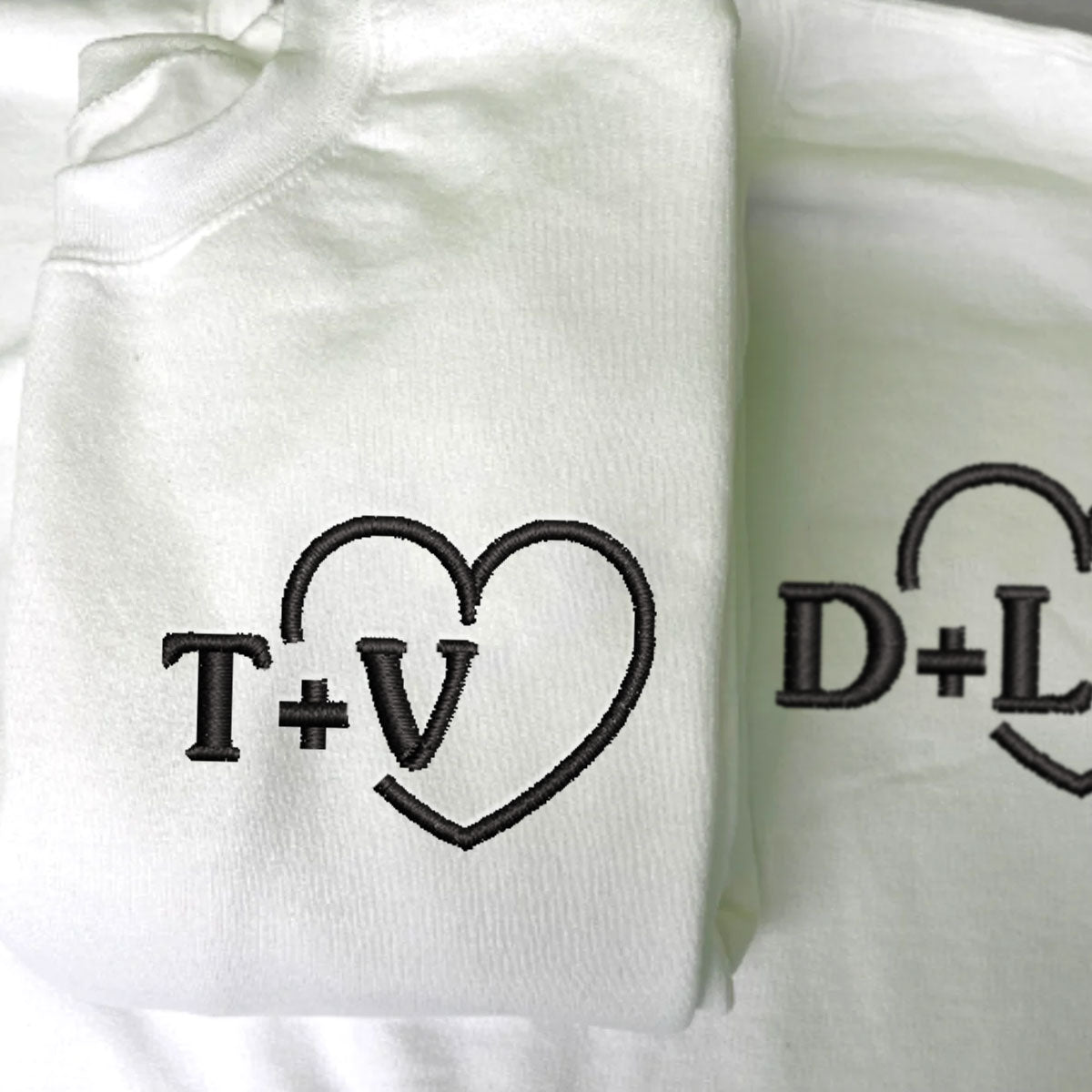Custom Couple Initials - Personalized Embroidered Apparel - Gift For Couple