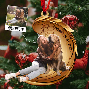 Pet Memorial Custom Upload Photo - Personalized Shape Ornament - Memorial Christmas Gift