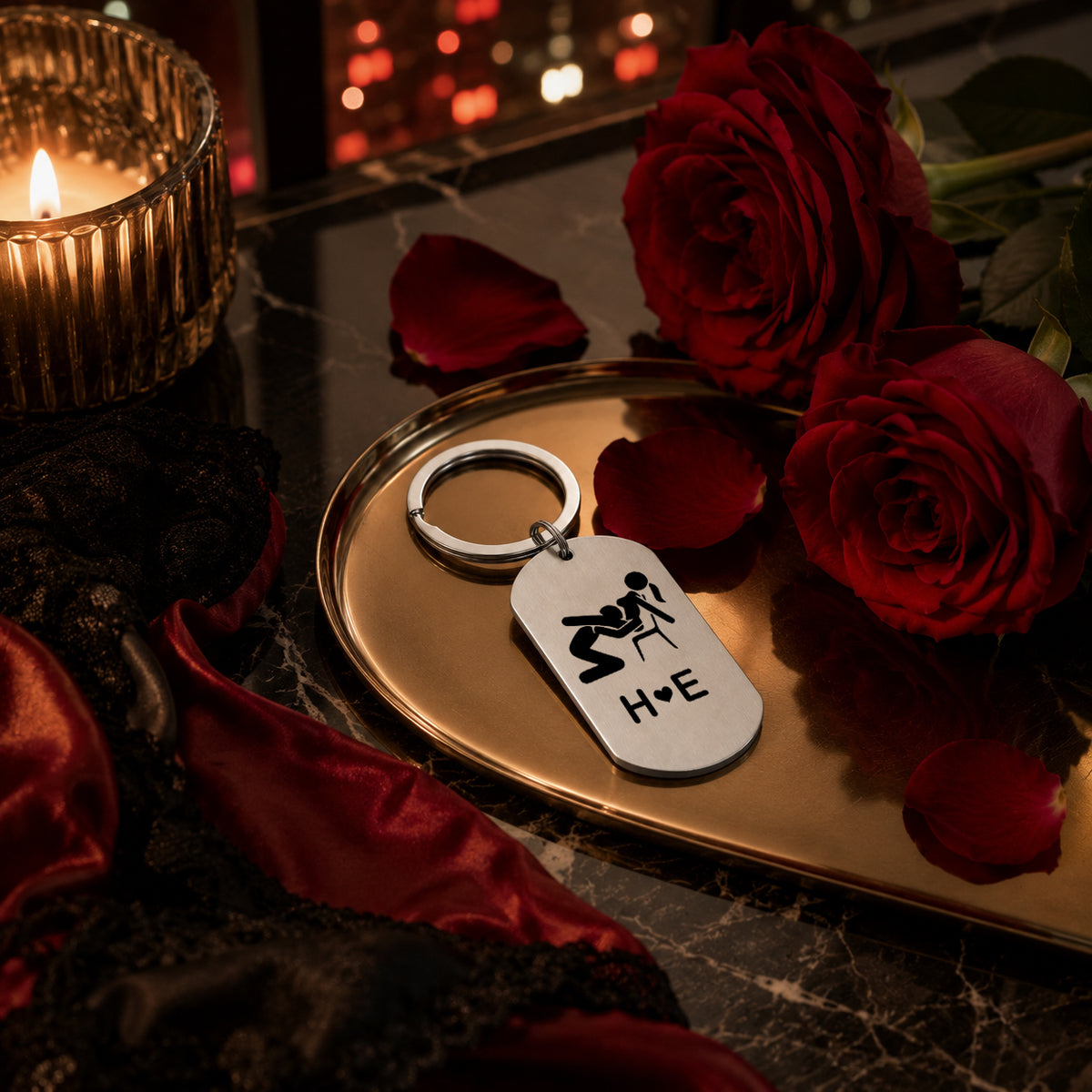 Personalized Funny Adult Metal Keychain Naughty Gift