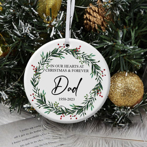 In Our Hearts Forever - Personalized Ornament - Memorial Christmas Gift