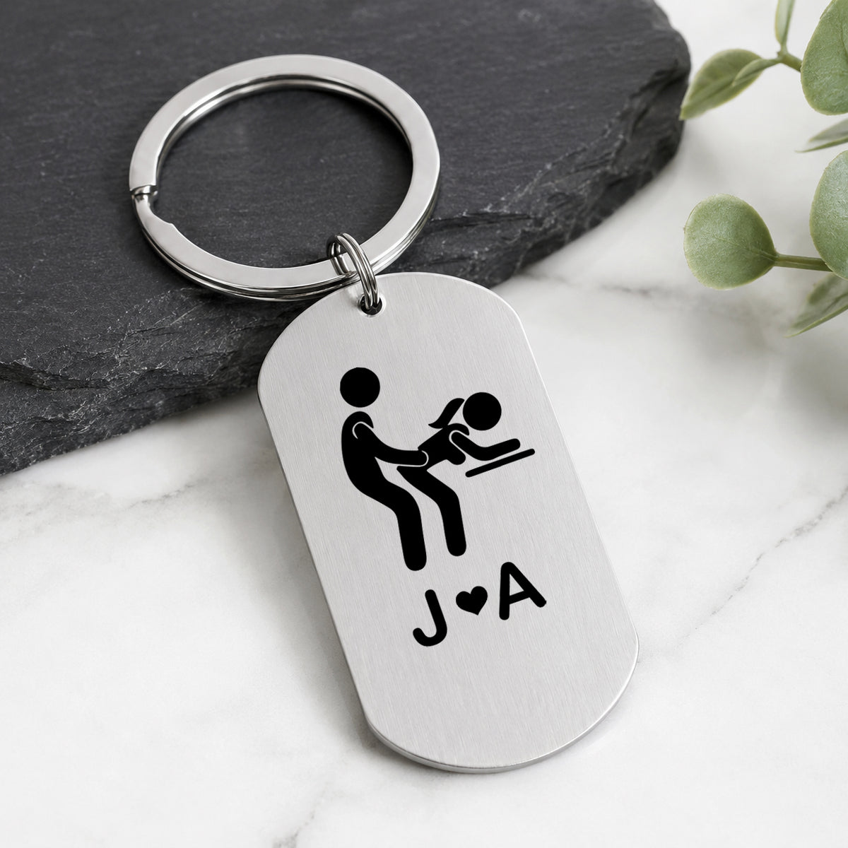 Personalized Funny Adult Metal Keychain Naughty Gift