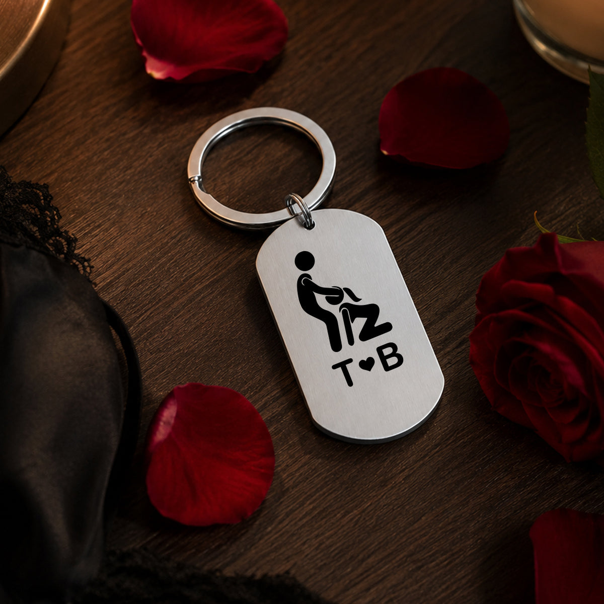 Personalized Funny Adult Metal Keychain Naughty Gift