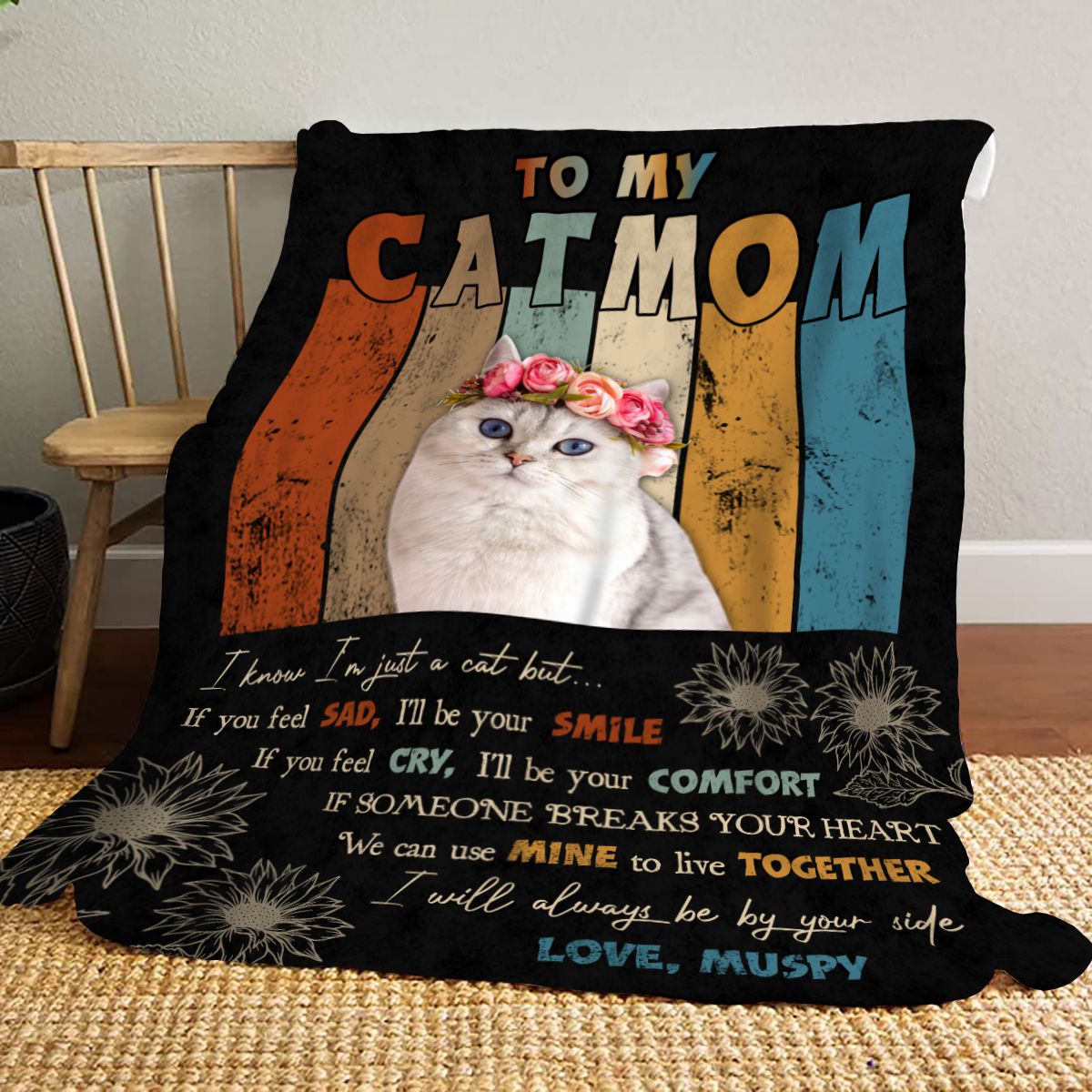 Personalized Cat Mom Blanket For Cat Owners Thankful Mother s Day Gift