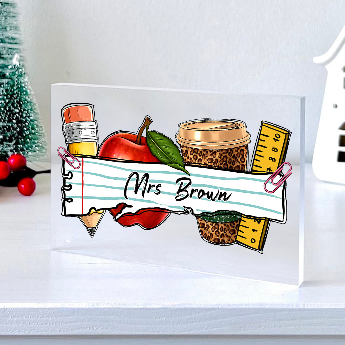 Personalized Teacher Desk Name Plate, Teacher Gift, Custom Teacher Desk Name Acrylic Plaque, Teacher Appreciation Gift