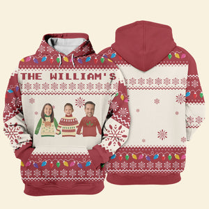 Custom Face Christmas Family Xmas Leds Upload Photo - Personalized 3D Shirt - Christmas Gift For Family