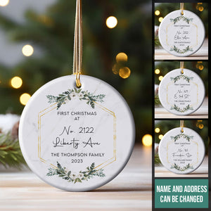 New House Botanical Frame - Personalized Ornament - Christmas Gift
