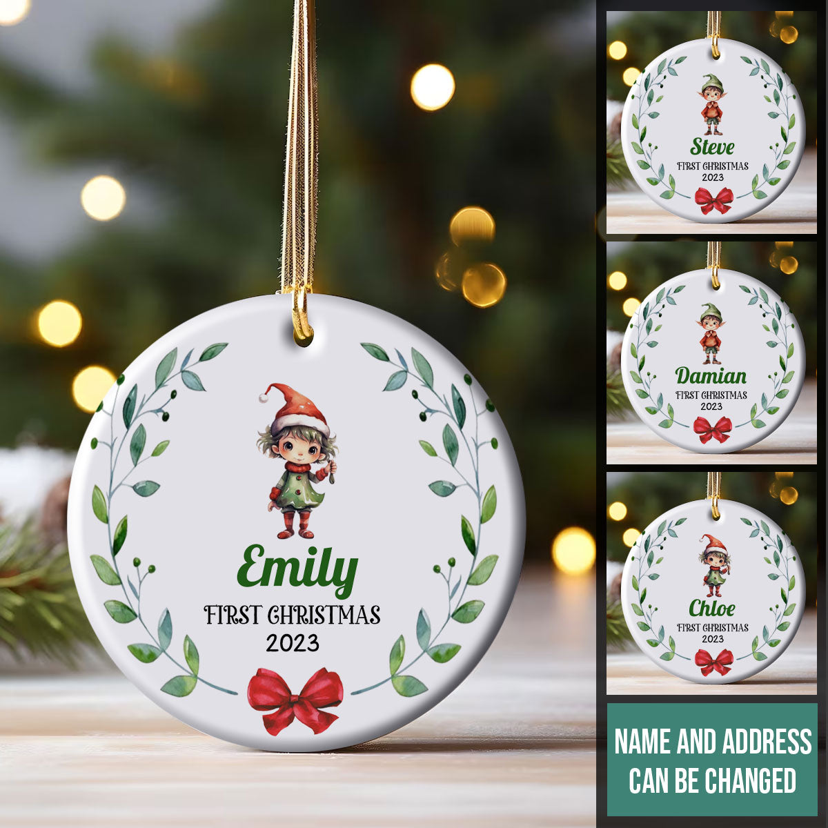 Baby Elf First Christmas - Personalized Ornament - Christmas Gift