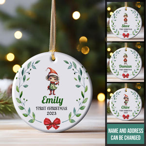 Baby Elf First Christmas - Personalized Ornament - Christmas Gift