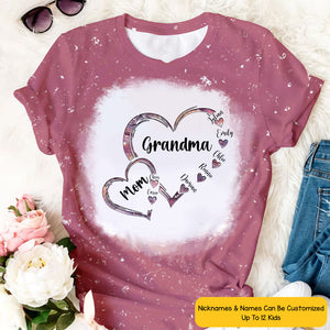 Grandma And Kids Heart - Personalized Shirt - Gift For Mom, Grandma, Mother's Day Gift