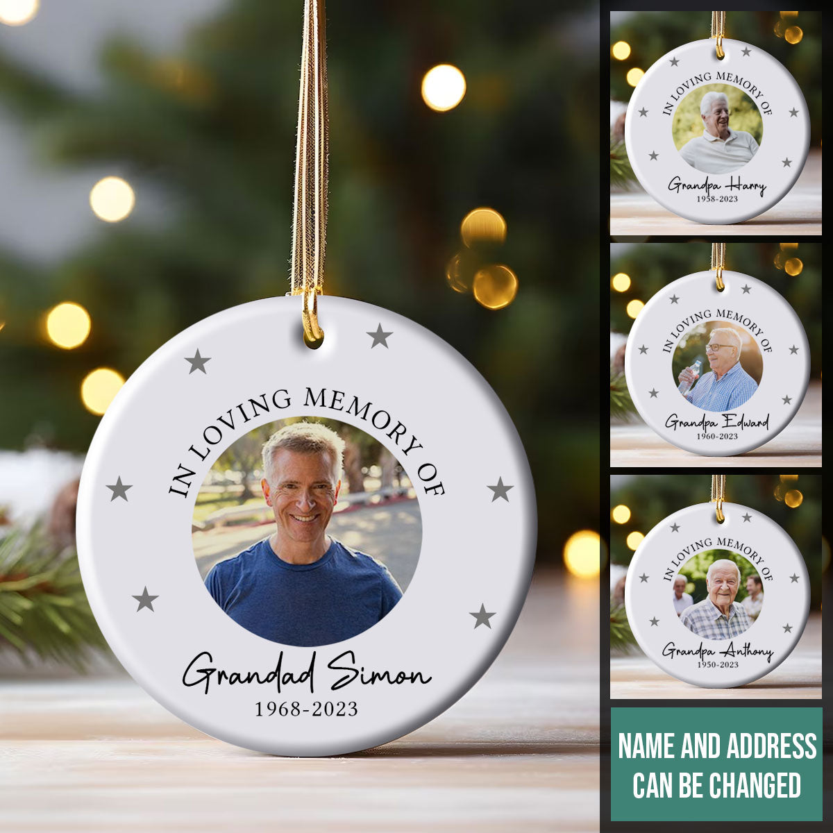In Loving Memory - Personalized Ornament - Memorial Christmas Gift