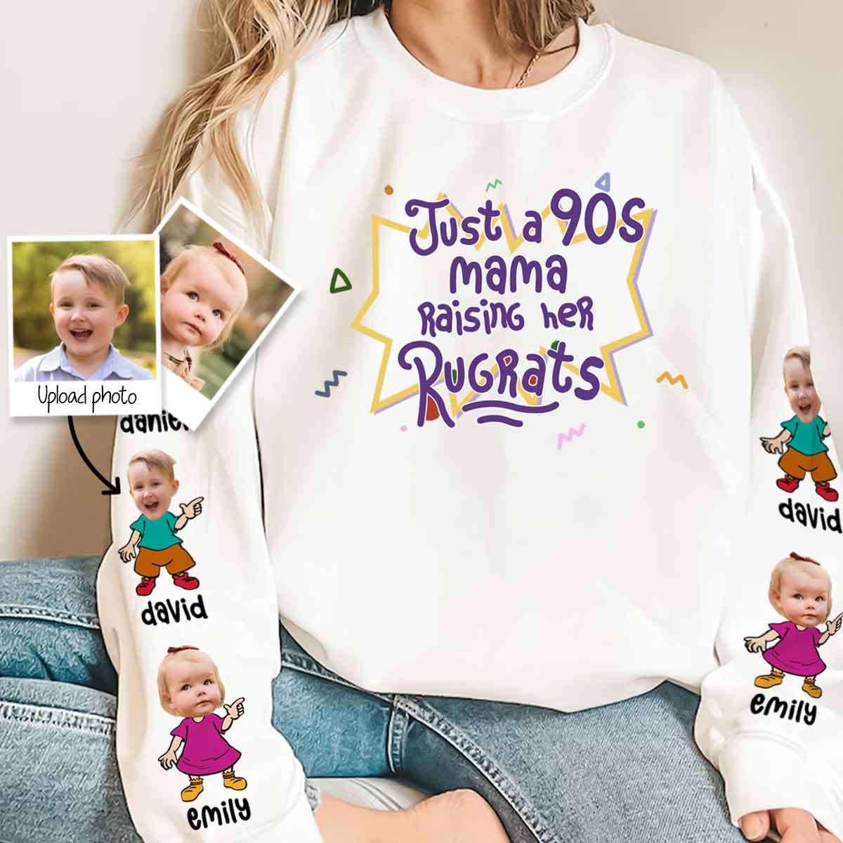 Just A 90s Mama Raising Her Kids - Personalized Apparel - Gift For Mother, Mother's Day Gift