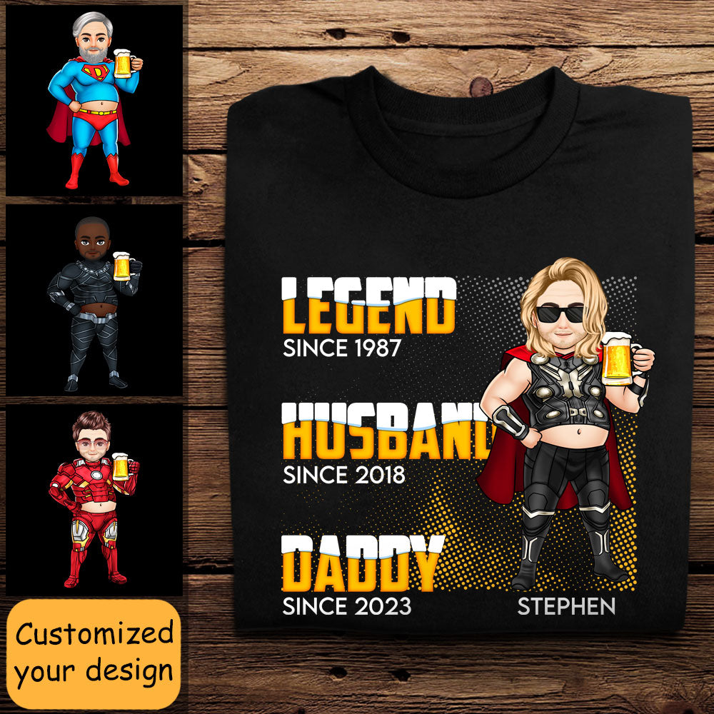Legend Husband Daddy Dad Bod - Personalized Shirt - Father's Day, Birthday, Funny Gift For Dad