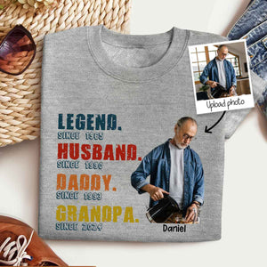 Legend Husband Daddy Papa Custom Photo - Personalized Apparel - Gift For Father, Grandpa, Father's Day, Birthday Gift