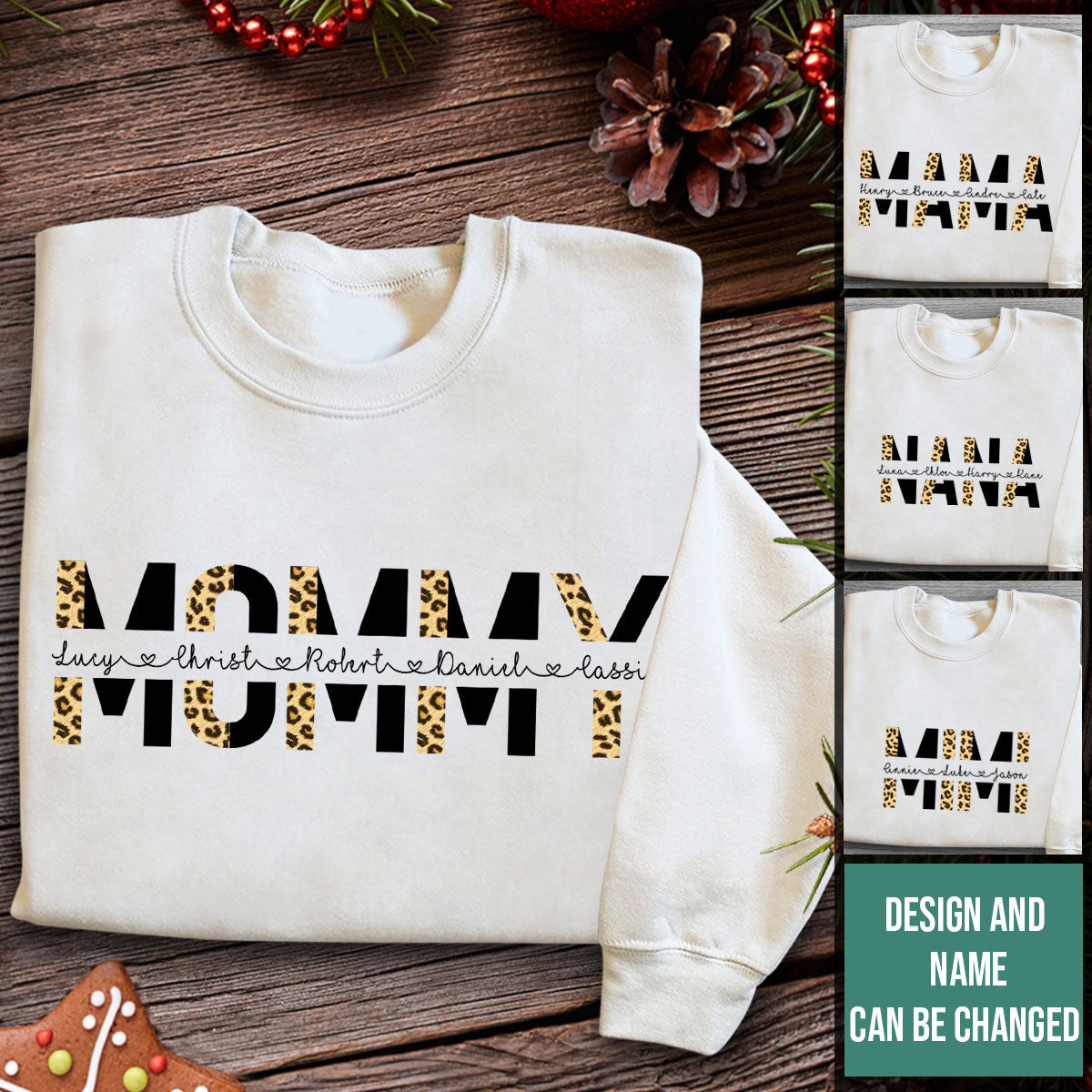 Leopard Mama Custom Name - Personalized Apparel - Gift For Mother
