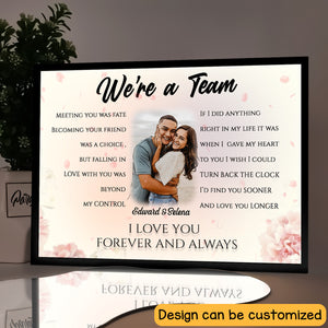 We're A Team Custom Photo Light Frame Canvas Gift For Couple