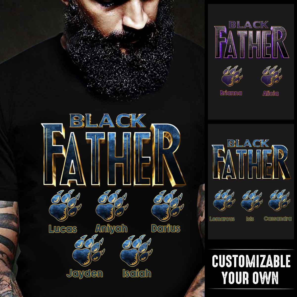 Panther Black Father - Personalized Apparel - Gift for Father