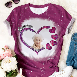 Sparkling Grandma With Sweetheart Kids Custom Photo - Personalized 3D Shirt - Gift For Grandma, Mom, Mother's Day Gift