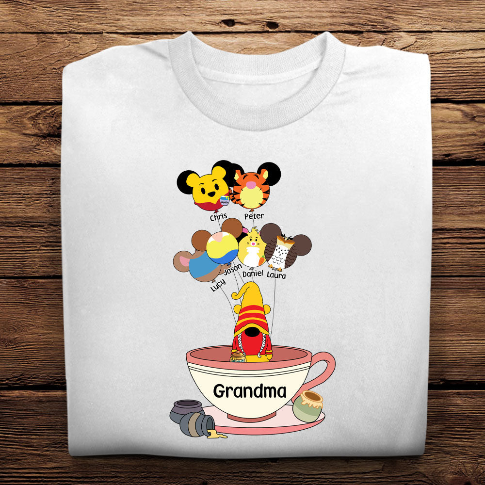 Grandma Pooh Balloons Tea Cup - Personalized Apparel - Gift For Grandma, Nana
