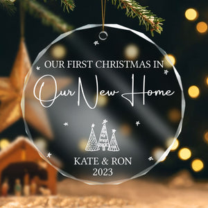 Our First Christmas In Our New Home - Personalized Crystal Ornament - Christmas Gift