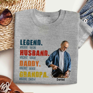 Legend Husband Daddy Papa Custom Photo - Personalized Apparel - Gift For Father, Grandpa, Father's Day, Birthday Gift