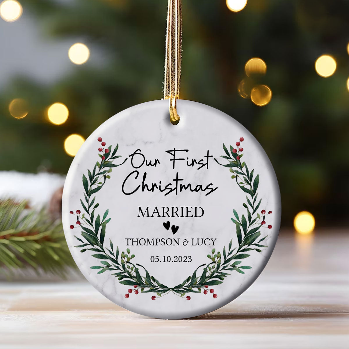 First Christmas Married Ornament Newlywed Gift Mr & Mrs Christmas Ornament Personalized Mr Mrs Wedding Ornament Wedding Gift Keepsake