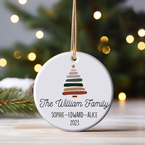 Christmas Tree Custom Family Name - Personalized Ornament - Christmas Gift