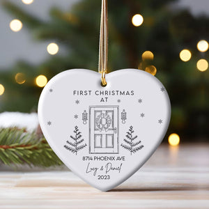 First Christmas Custom Name And Address - Personalized Ornament - Christmas Gift