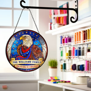 Personalized American Eagle Glass Suncatcher 250th Anniversary