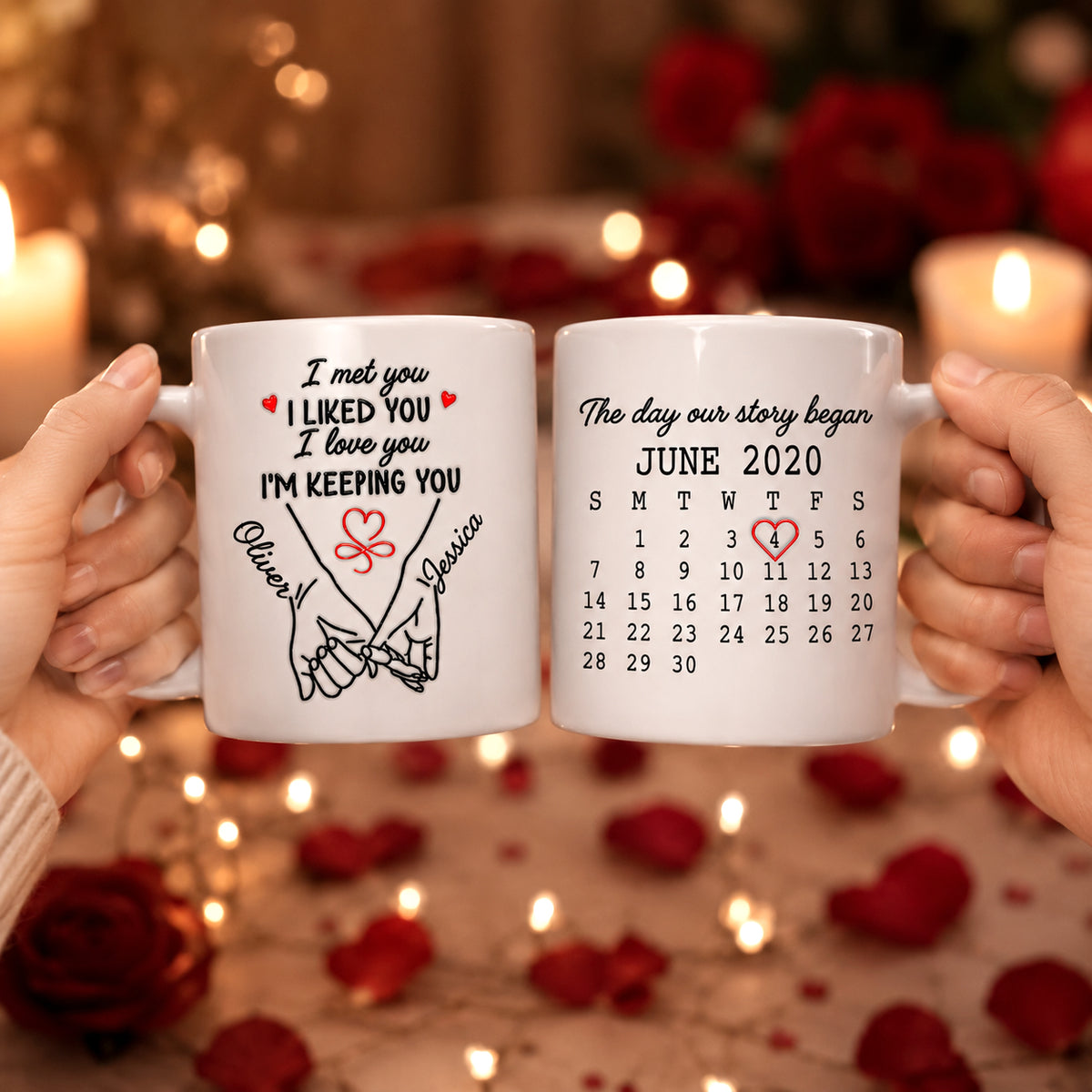 I Met You I Liked You I Love You - Personalized Custom Coffee Mug
