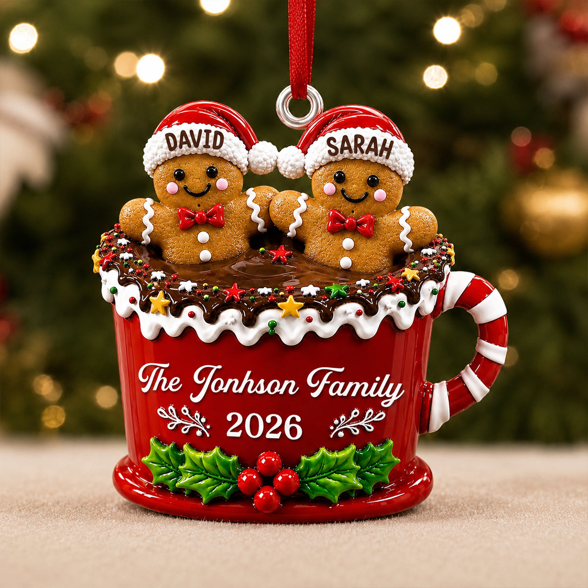 Our Sweet Little Family - Real 3D Raised Ornament - Personalized Christmas Birthday Gifts For Family