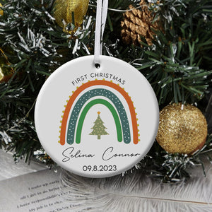 Baby's Christmas Rainbow - Personalized Ornament - Christmas Gift