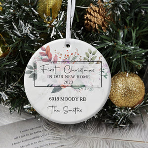 Flower First Christmas New Home - Personalized Ornament - Christmas Gift