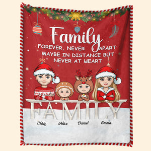 Family Never Apart Christmas - Personalized Blanket - Christmas Gift For Family