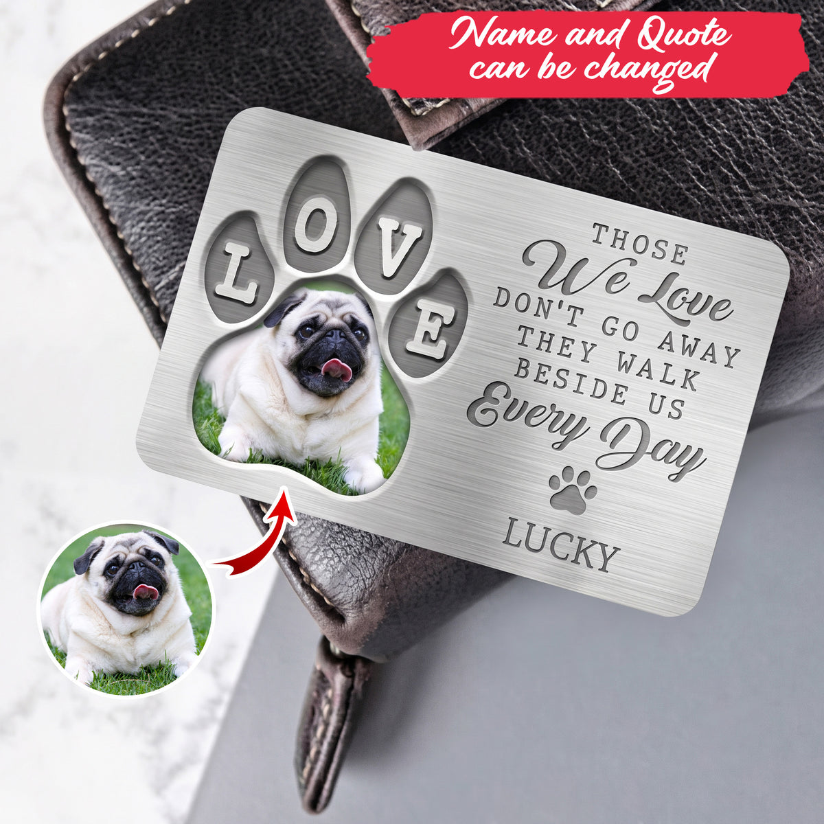 Custom Photo Much Loved Never Forgotten - Memorial Personalized Custom Aluminum Wallet Card - Sympathy Gift For Pet Owners, Pet Lovers