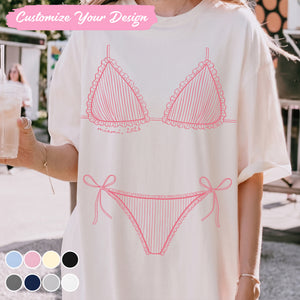 Bikini Bachelorette Shirt - Coastal Bachelorette Party Shirts Bikinis and Martinis Bridesmaid Gift
