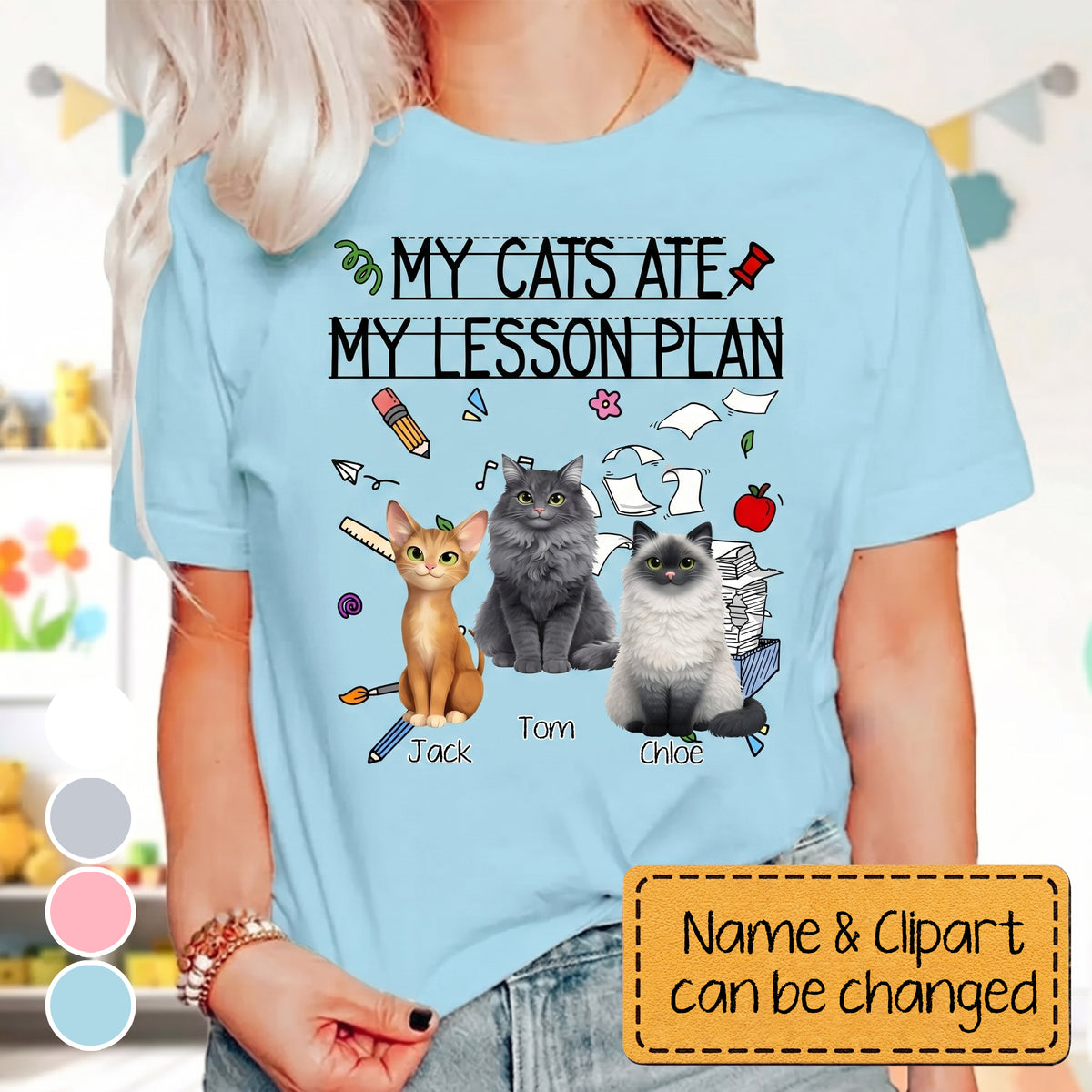 My Cat Ate My Lesson Plan Teacher Funny Gift - Personalized Shirt