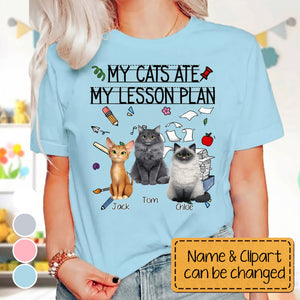 My Cat Ate My Lesson Plan Teacher Funny Gift - Personalized Shirt