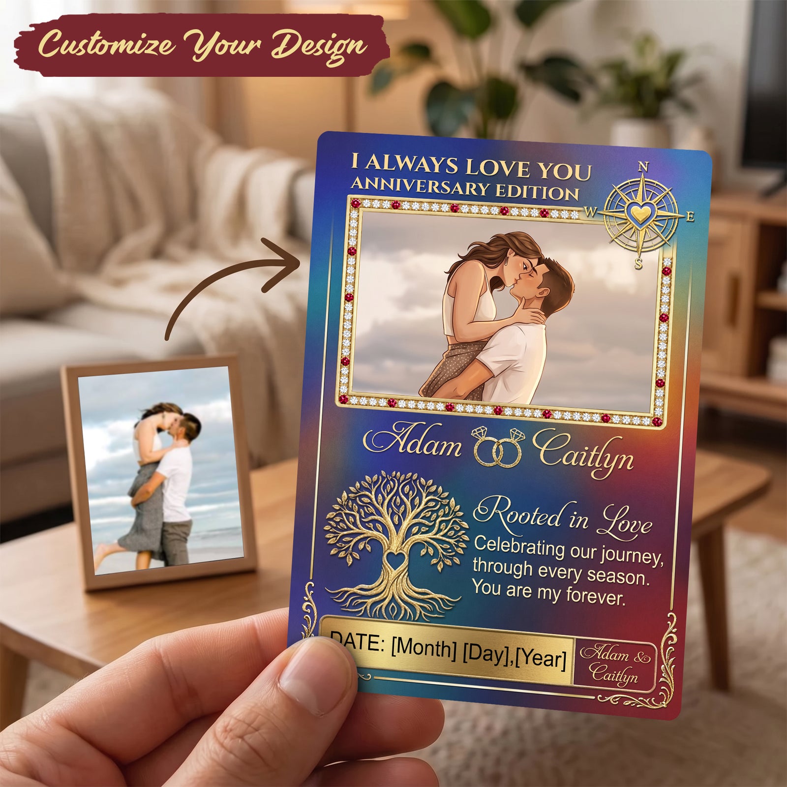 Forever & Always Anniversary Edition - Personalized Poke Card for Couple Anniversary