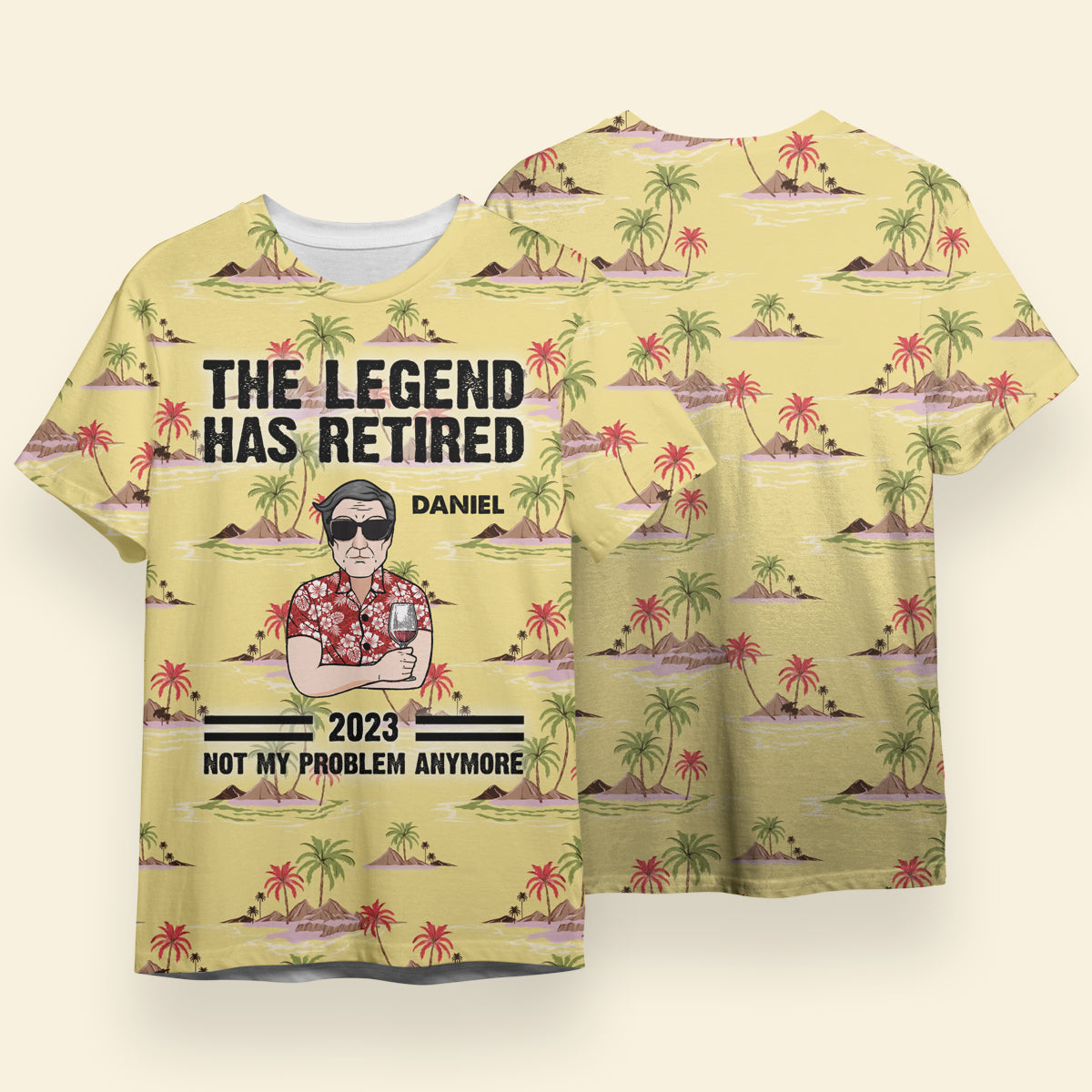 The Legend Has Retired - Personalized 3D Apparel - Gift For Father, Dad, Grandpa, Father's Day