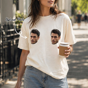 Funny Custom Face Chest Print T-Shirt