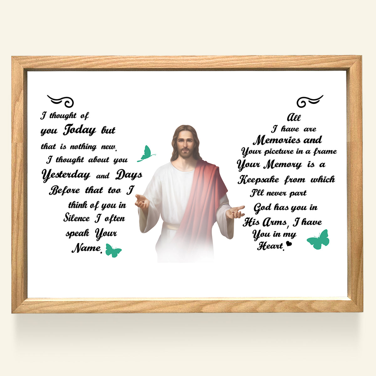 Miss You Everyday Personalized Photo Light Frame Canvas Memorial