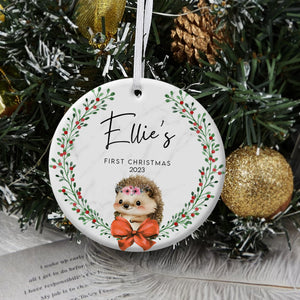 Baby Hedhog's First Christmas - Personalized Ornament - Christmas Gift